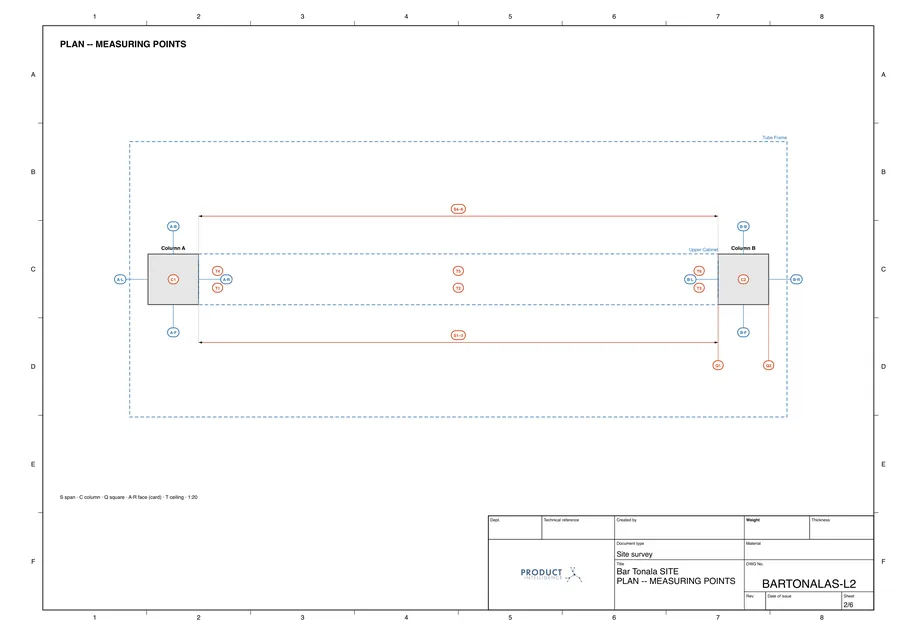 Live drawing: Survey, plan · measuring points