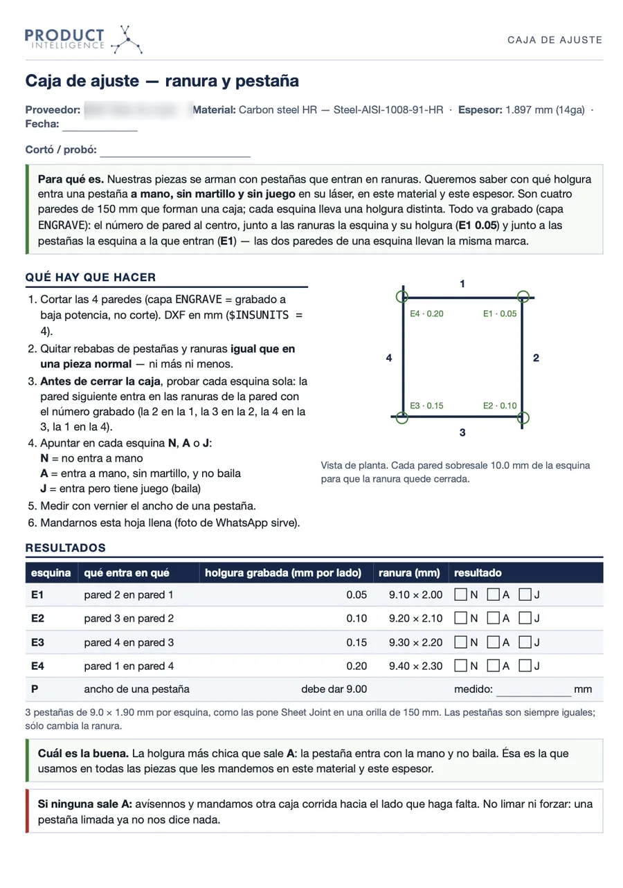 A calibration sample, as the supplier receives it