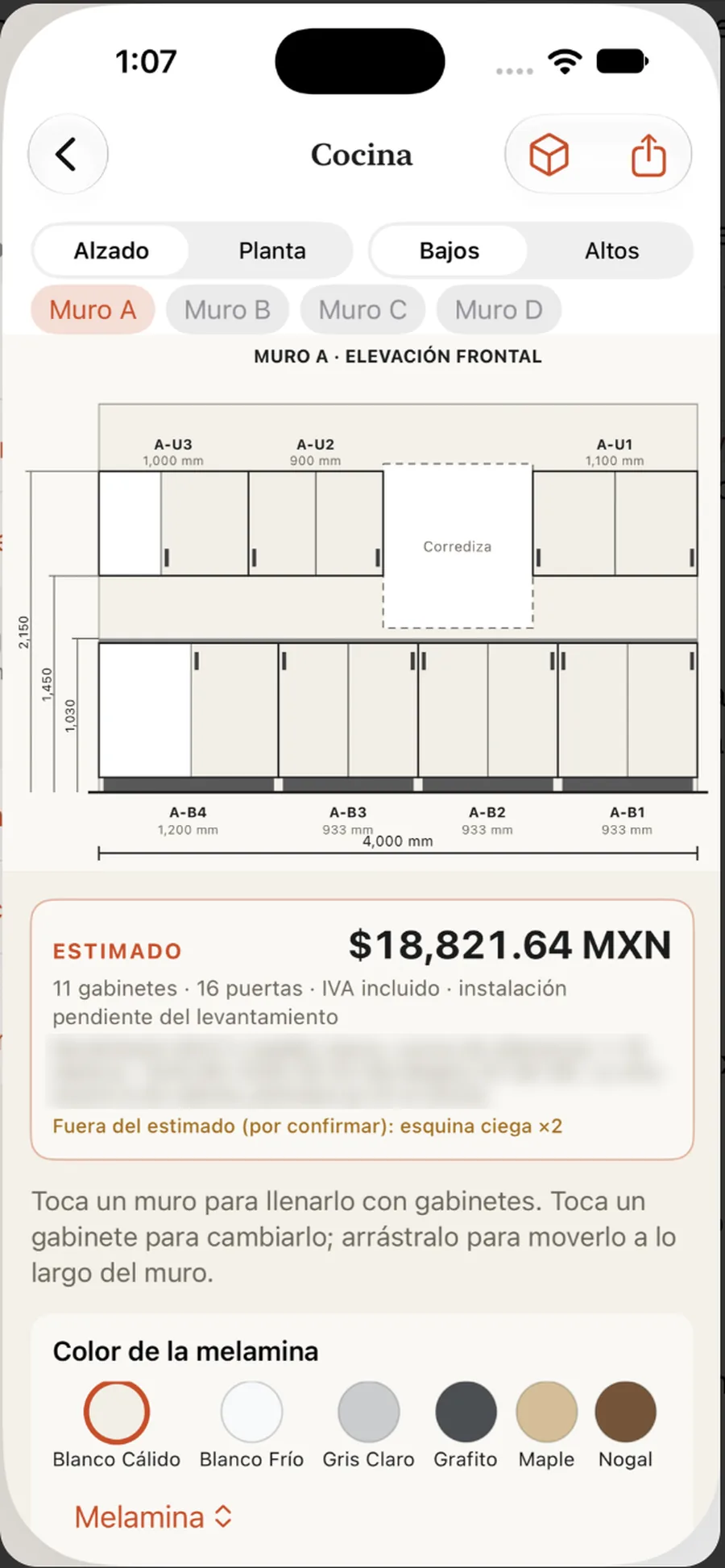 Signal Sales · alzado frontal y estimado